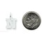 14K White Gold Small Block Intial Letter N Charm Jewerly 18mm x 10mm